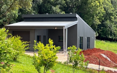 Skillion Shed with Lean To Woodland Grey Colour