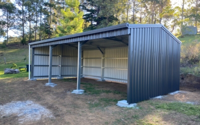Open Bay Farm Shed in Colorbond Monument